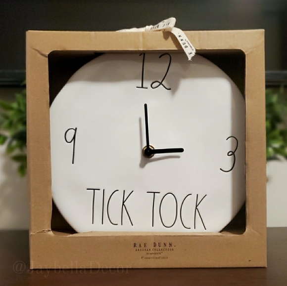 Rae Dunn Tick Tock Clock for Farmhouse Decor - Picture 1 of 2